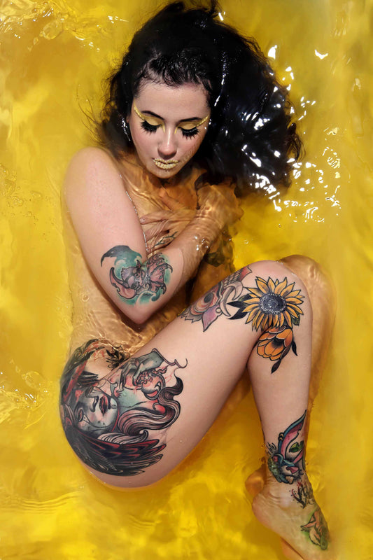 Kitsch Baptism Yellow 1. Creative photographic artwork by Damiano Lamonaca. Fineart print.