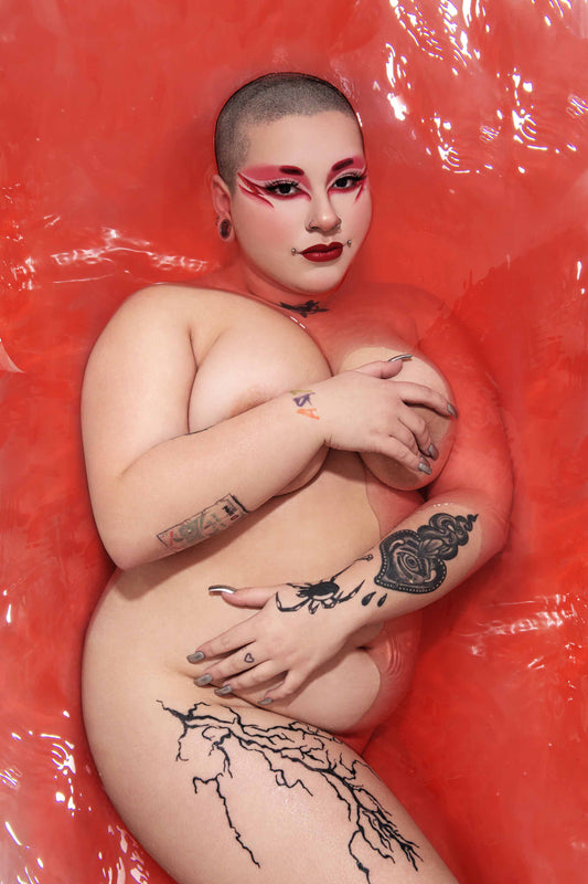 Kitsch Baptism Red 2. Creative photographic artwork by Damiano Lamonaca. Fineart print.
